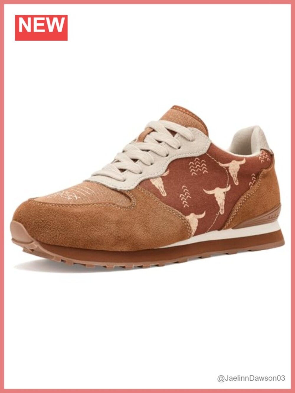 Roper Giddyup Longhorn Lace Up Sneakers Suede Canvas Casual Round Toe Pull-On